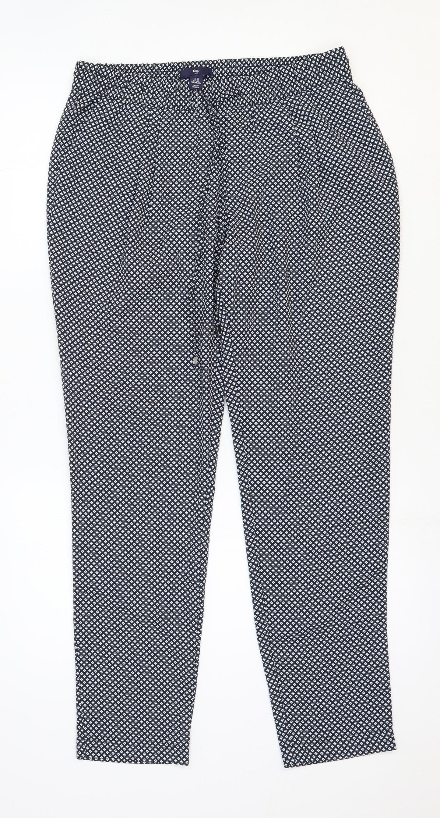 Womens UK Size S Gap Regular Fit Carrot Black Trousers