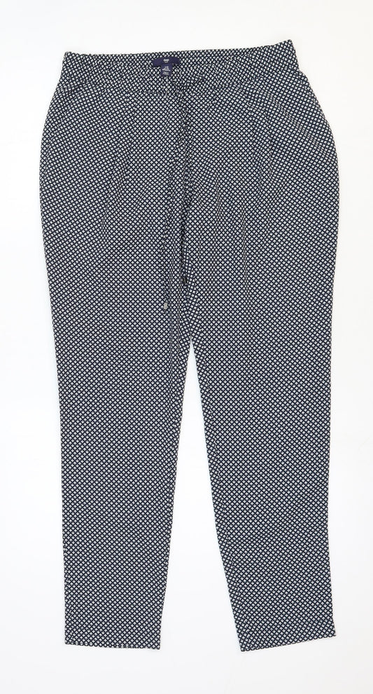 Womens UK Size S Gap Regular Fit Carrot Black Trousers