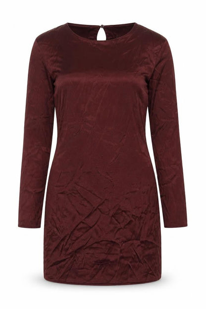 Zara Womens Brown Polyester Mini Size M Round Neck Pullover - Shoulder Pads