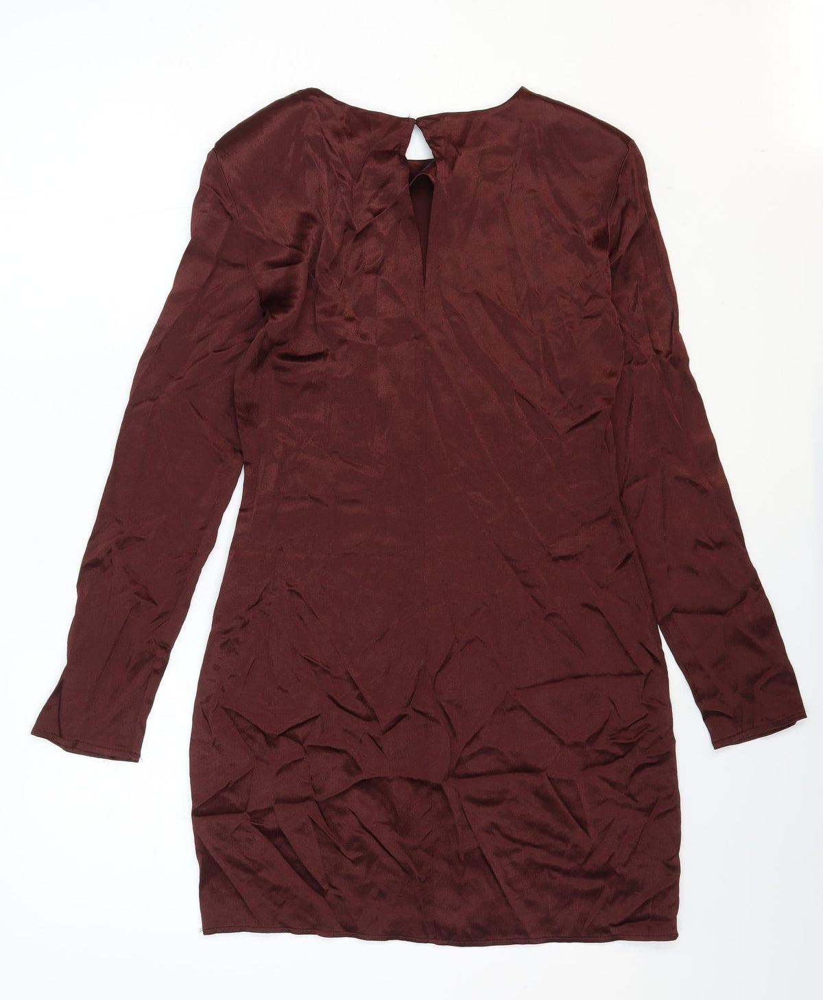 Zara Womens Brown Polyester Mini Size M Round Neck Pullover - Shoulder Pads