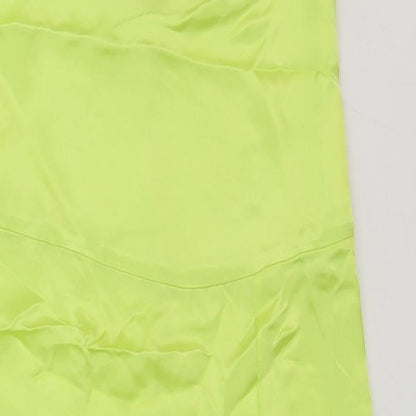 Zara Womens Green Polyester Slip Dress Size XS Square Neck Pullover
