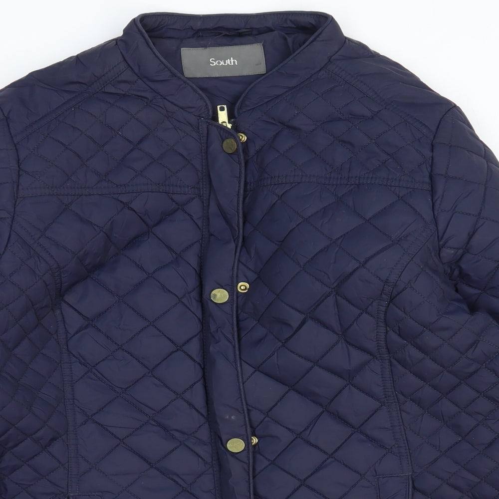 Womens UK Size 14 South Blue Quilted Coat