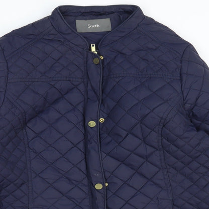 Womens UK Size 14 South Blue Quilted Coat