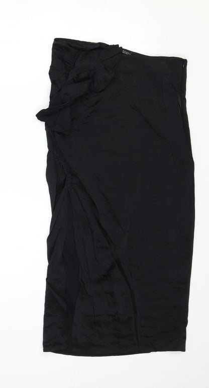 Womens UK Size M Zara Straight & Pencil Satin Skirt