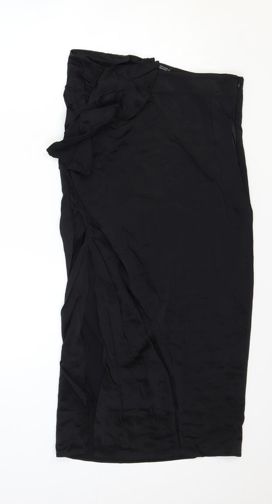Womens UK Size M Zara Straight & Pencil Satin Skirt