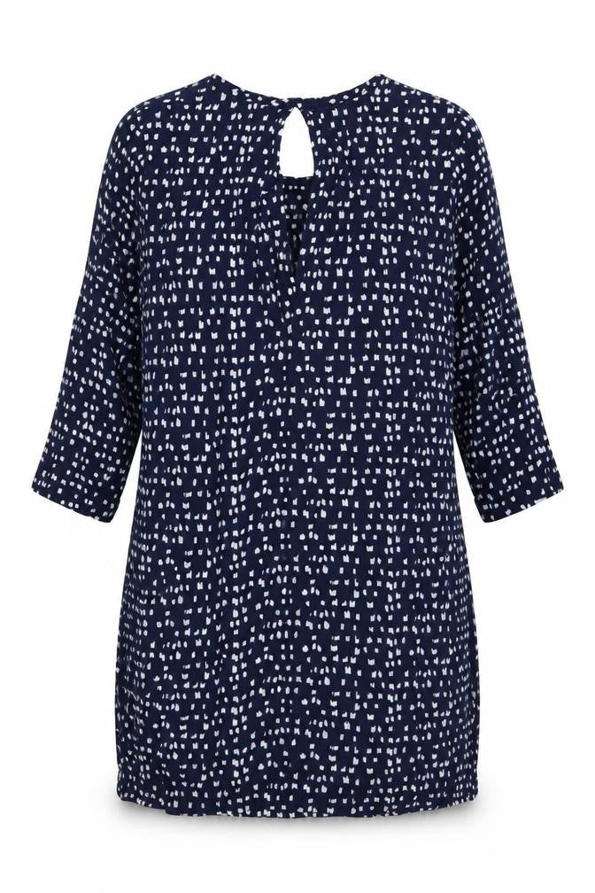 Glassons Womens Blue Geometric Polyester Shift Size 10 Round Neck Pullover
