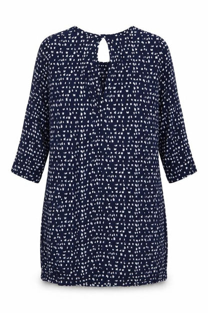 Glassons Womens Blue Geometric Polyester Shift Size 10 Round Neck Pullover