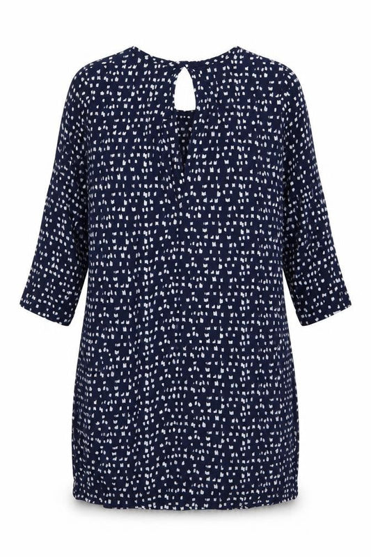 Glassons Womens Blue Geometric Polyester Shift Size 10 Round Neck Pullover