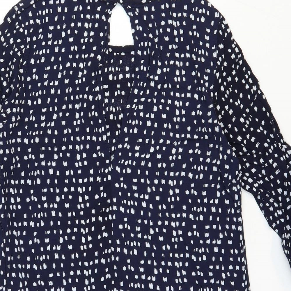 Glassons Womens Blue Geometric Polyester Shift Size 10 Round Neck Pullover