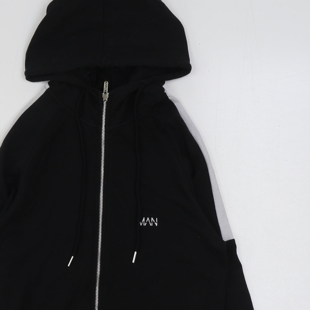 Mens UK Size S Boohoo Beige Full Zip Hoodie