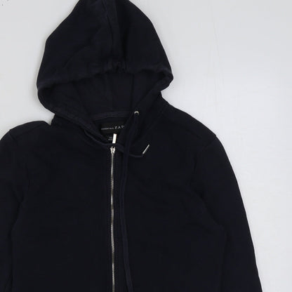 Zara Womens Blue Cotton Full Zip Hoodie Size S Zip