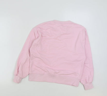 Zara Girls Pink Cotton Pullover Sweatshirt Size 11-12 Years Pullover - Surf