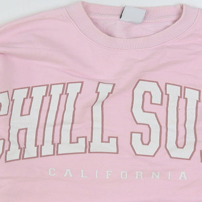 Zara Girls Pink Cotton Pullover Sweatshirt Size 11-12 Years Pullover - Surf