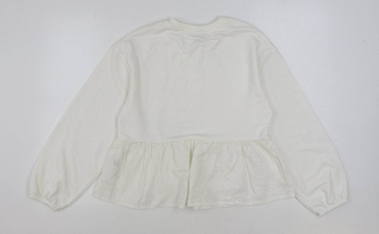 Primark Womens White Polyester Basic Blouse Size XS Round Neck