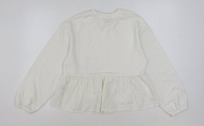 Primark Womens White Polyester Basic Blouse Size XS Round Neck