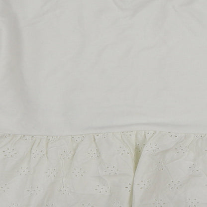 Primark Womens White Polyester Basic Blouse Size XS Round Neck