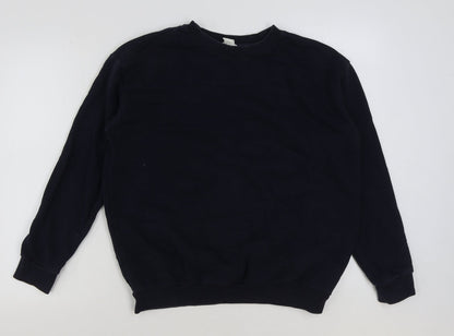 H&M Womens Blue Polyester Pullover Sweatshirt Size S Pullover