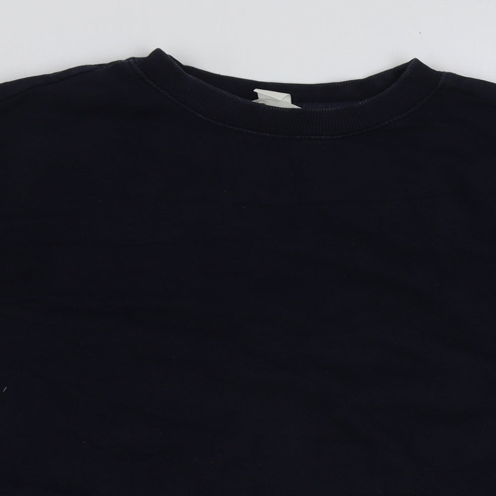 H&M Womens Blue Polyester Pullover Sweatshirt Size S Pullover