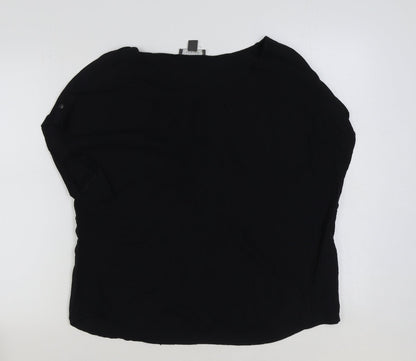 Primark Womens Black Polyester Basic Blouse Size 14 Round Neck