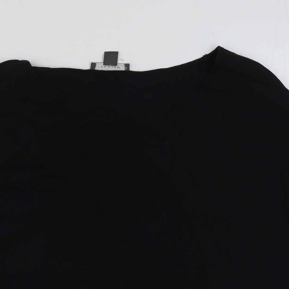 Primark Womens Black Polyester Basic Blouse Size 14 Round Neck
