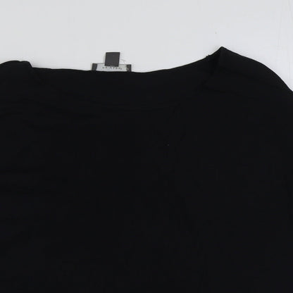 Primark Womens Black Polyester Basic Blouse Size 14 Round Neck