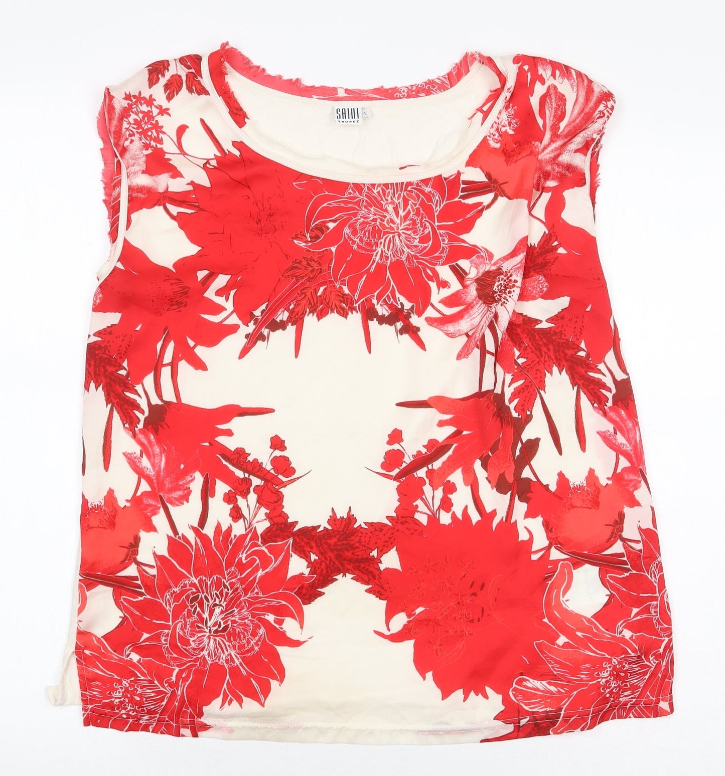 Womens UK Size L Saint Tropez Clothing Red Basic Blouse