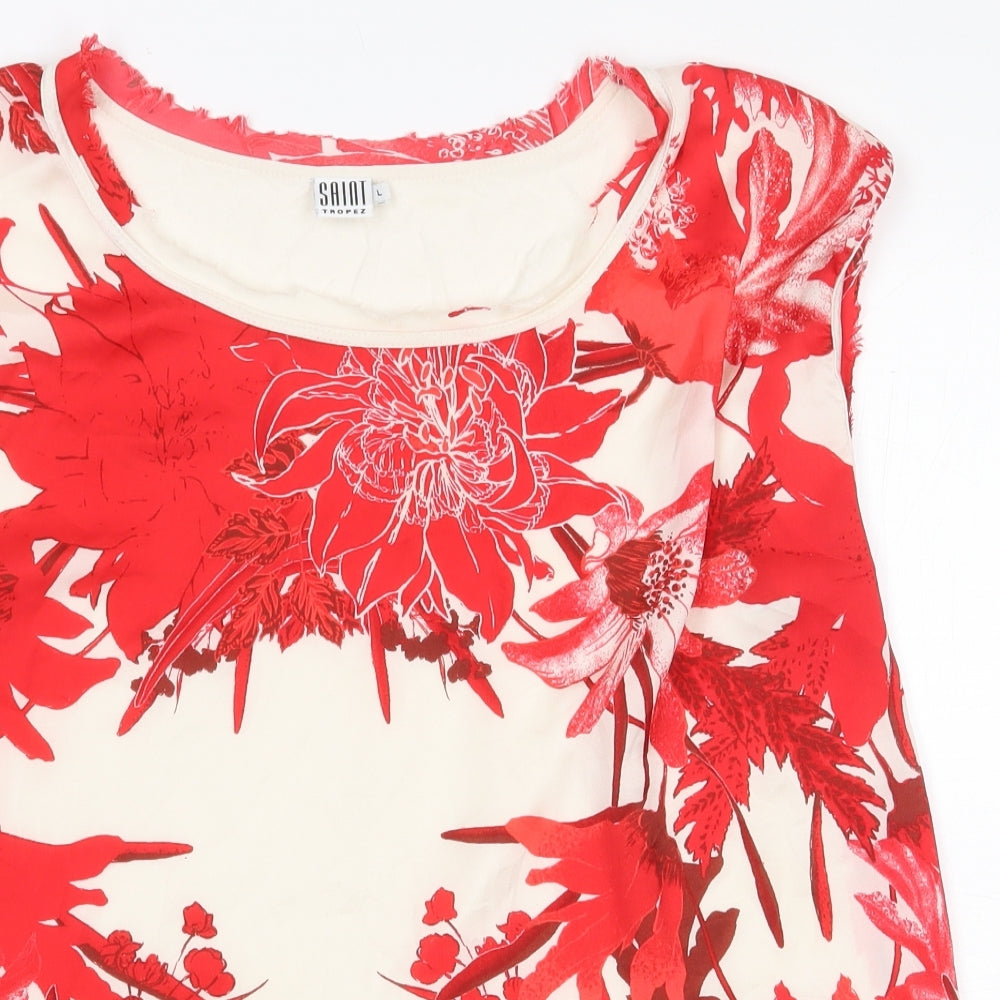 Womens UK Size L Saint Tropez Clothing Red Basic Blouse
