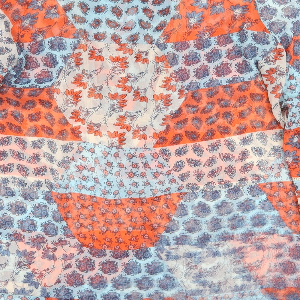 Papaya Womens Multicoloured Geometric Polyester Basic Blouse Size 10 Boat Neck