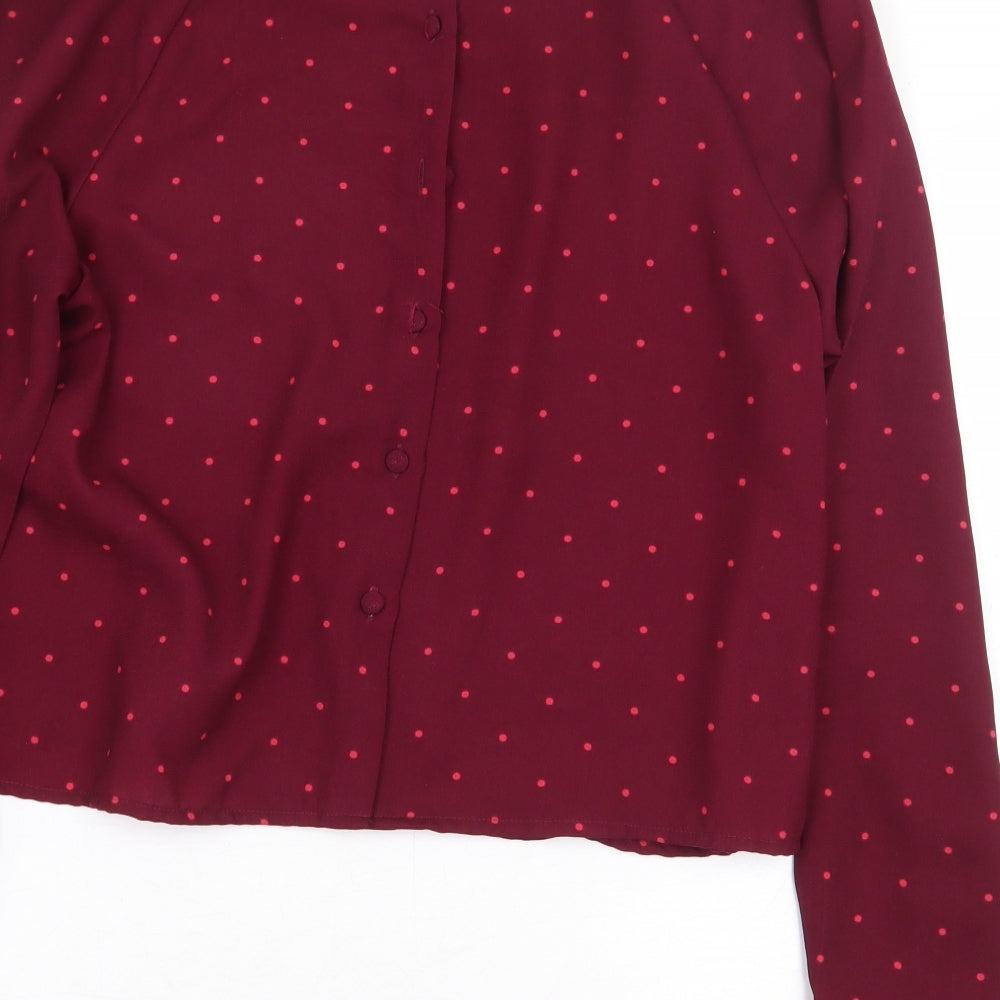 Womens UK Size M VERO MODA Red Basic Blouse