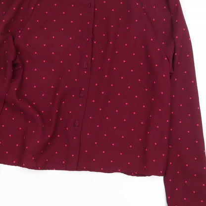 Womens UK Size M VERO MODA Red Basic Blouse