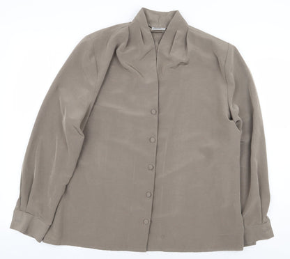 Womens UK Size 16 Reldan Grey Basic Button-Up