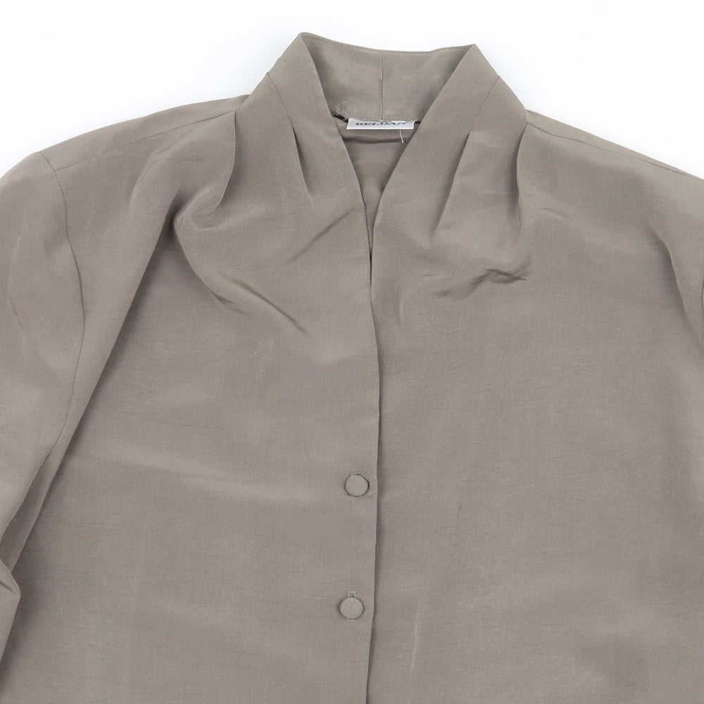 Womens UK Size 16 Reldan Grey Basic Button-Up