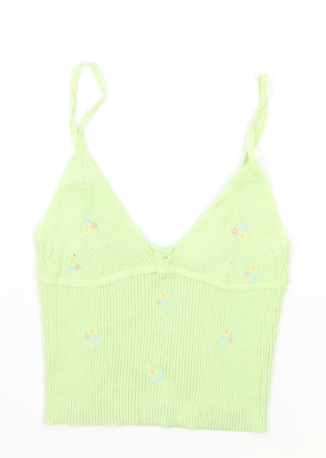 Womens UK Size S Preworn Green Camisole Tank