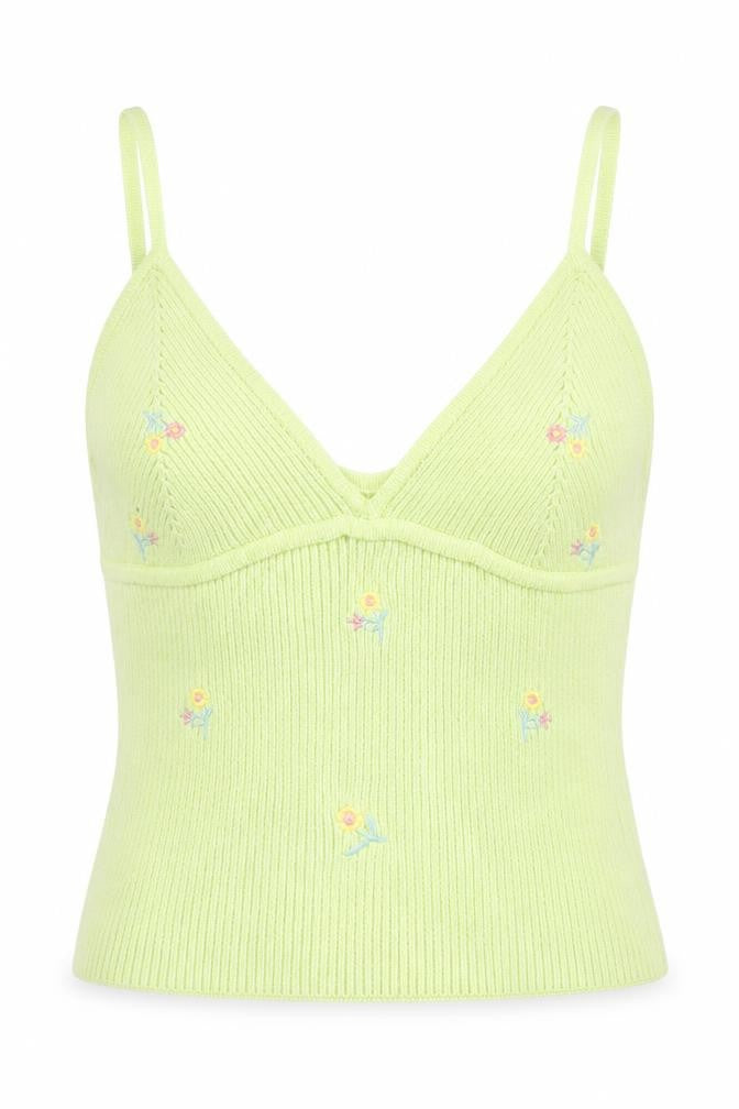 Womens UK Size S Preworn Green Camisole Tank
