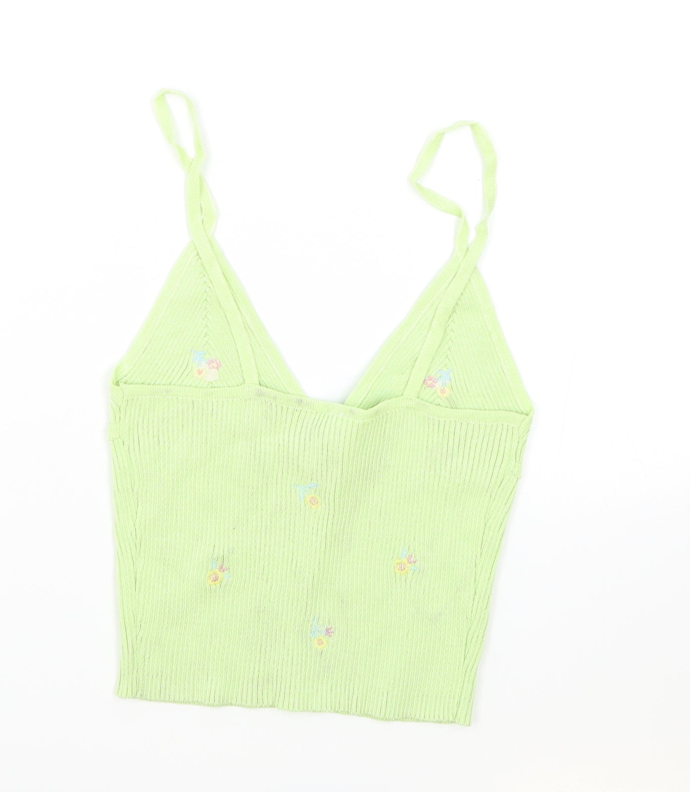 Womens UK Size S Preworn Green Camisole Tank