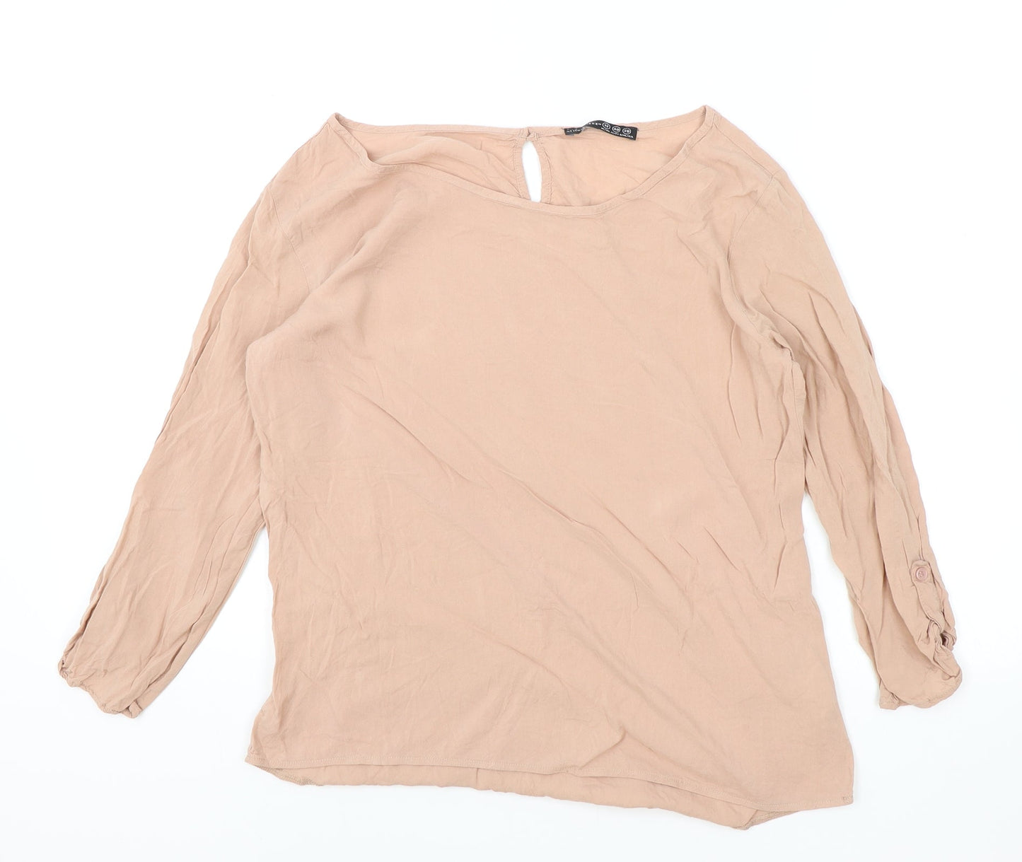 Atmosphere Womens Pink Viscose Basic Blouse Size 12 Round Neck