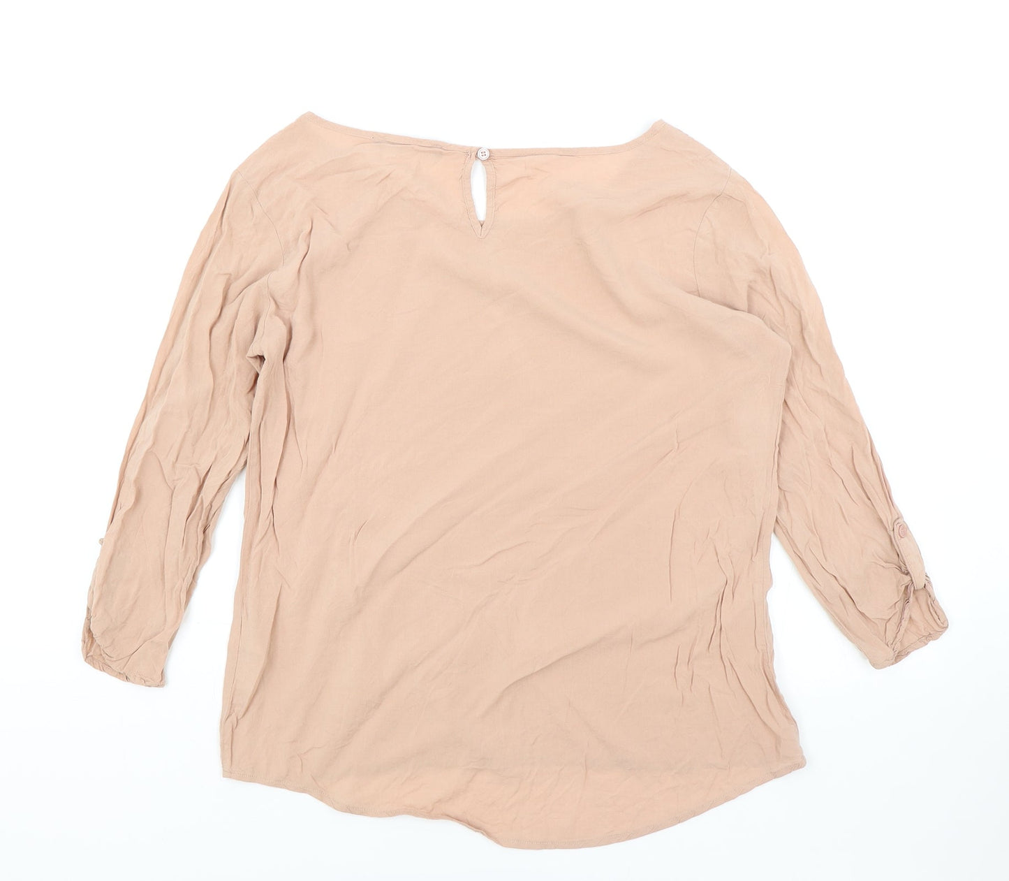 Atmosphere Womens Pink Viscose Basic Blouse Size 12 Round Neck