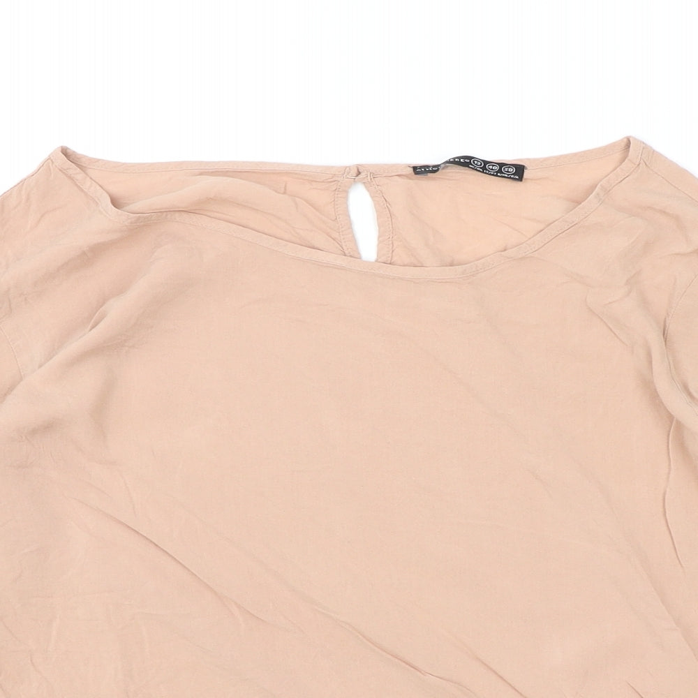Atmosphere Womens Pink Viscose Basic Blouse Size 12 Round Neck