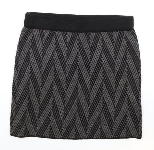 Kenar Womens Brown Geometric Acrylic Mini Skirt Size L