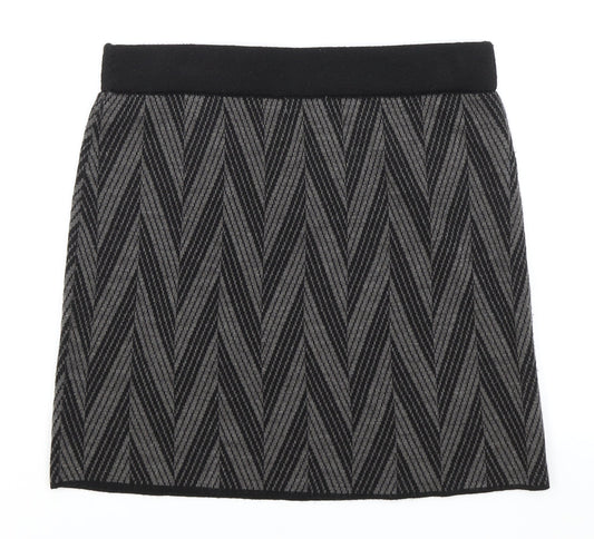 Kenar Womens Brown Geometric Acrylic Mini Skirt Size L