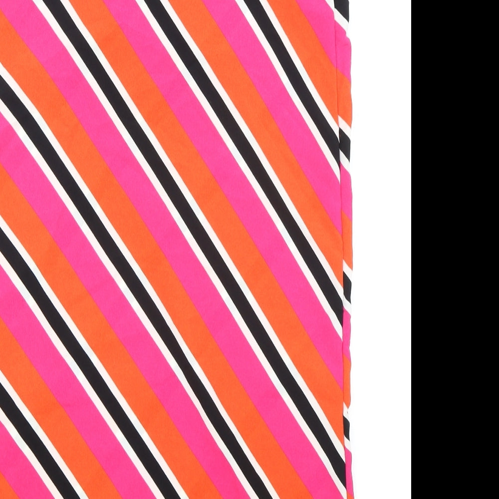 George Womens Multicoloured Striped Polyester Slip Dress Size 10 V-Neck Pullover