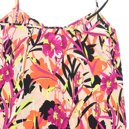 Miss Selfridge Womens Pink Floral Polyester Camisole Tank Size 10 V-Neck