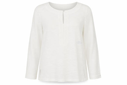 Triangle Womens White Polyester Tunic Blouse Size 14 V-Neck