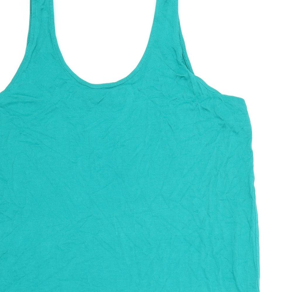 Womens UK Size L Marks and Spencer Green Basic Tank
