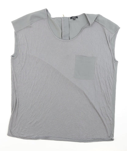 Papaya Womens Grey Viscose Basic T-Shirt Size 20 Round Neck
