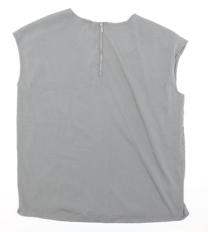 Papaya Womens Grey Viscose Basic T-Shirt Size 20 Round Neck