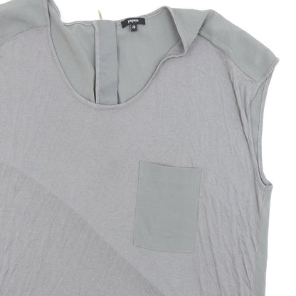 Papaya Womens Grey Viscose Basic T-Shirt Size 20 Round Neck