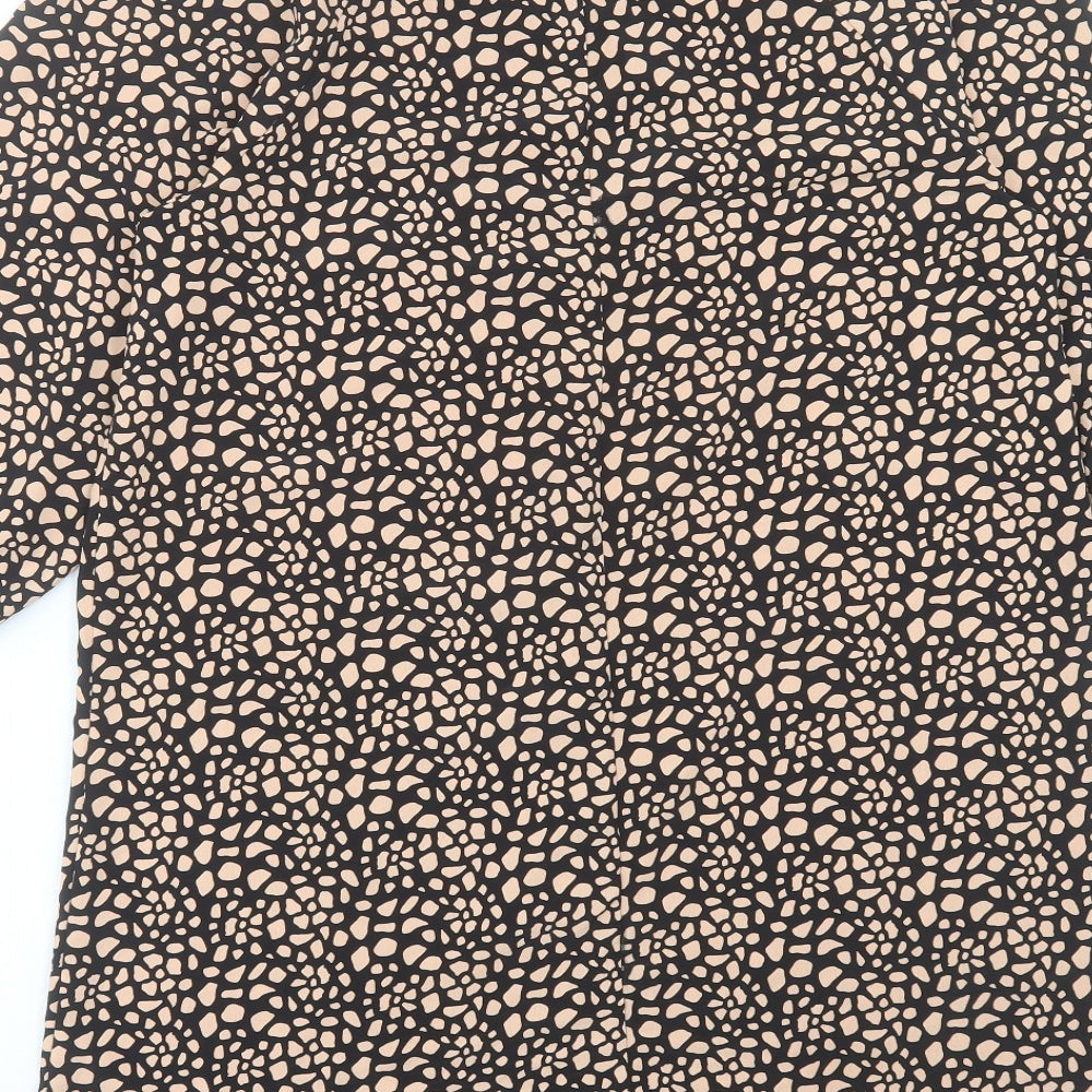 Primark Womens Brown Geometric Polyester Sheath Size 12 V-Neck Pullover