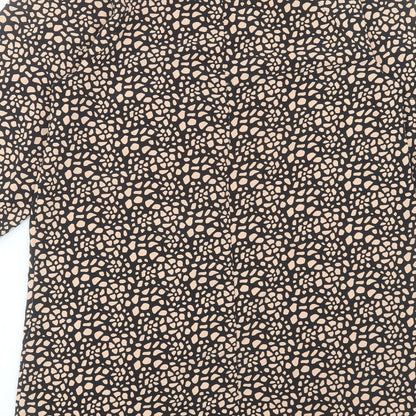 Primark Womens Brown Geometric Polyester Sheath Size 12 V-Neck Pullover