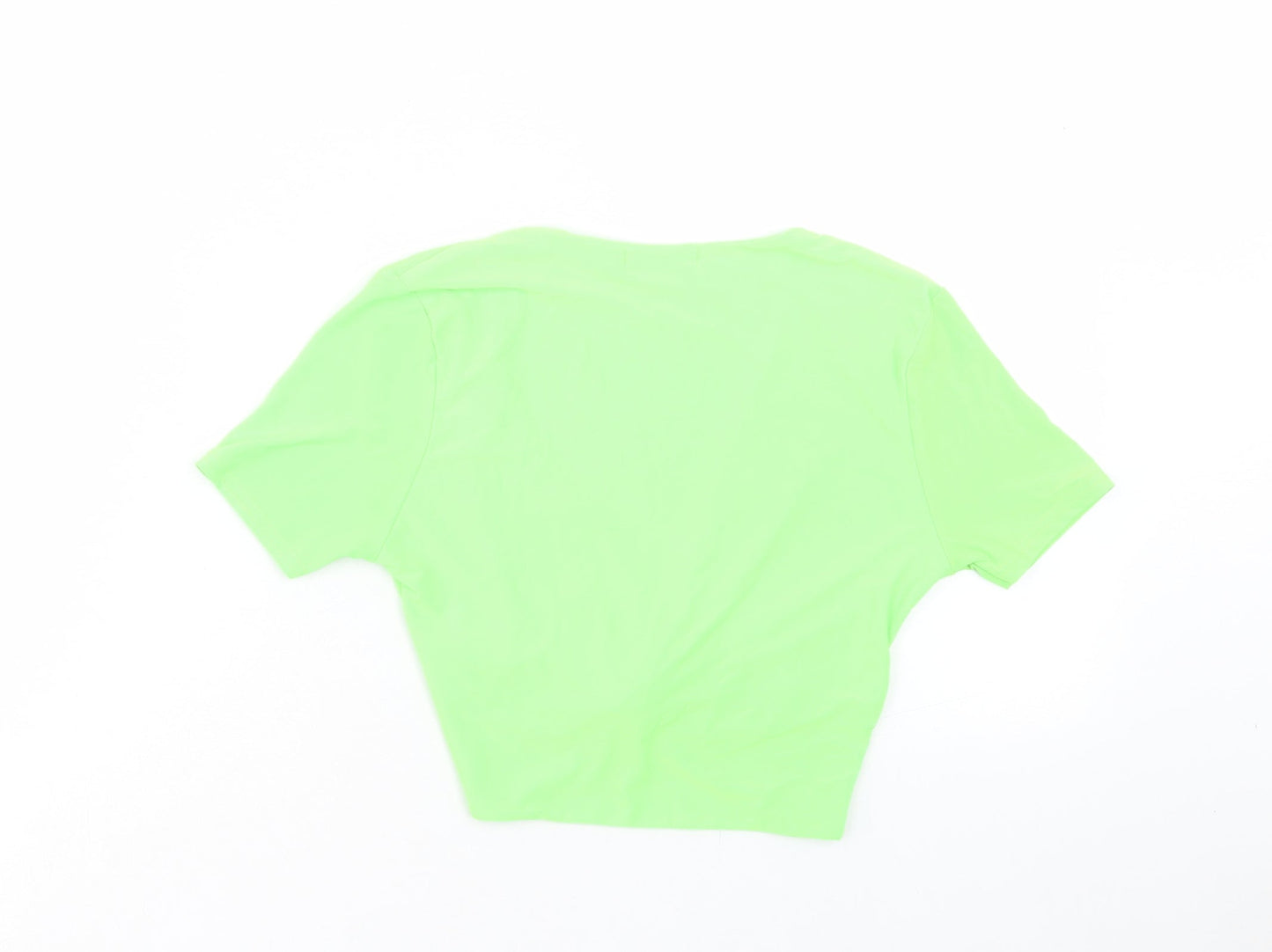 Womens UK Size 6 PRETTYLITTLETHING Green Cropped T-Shirt